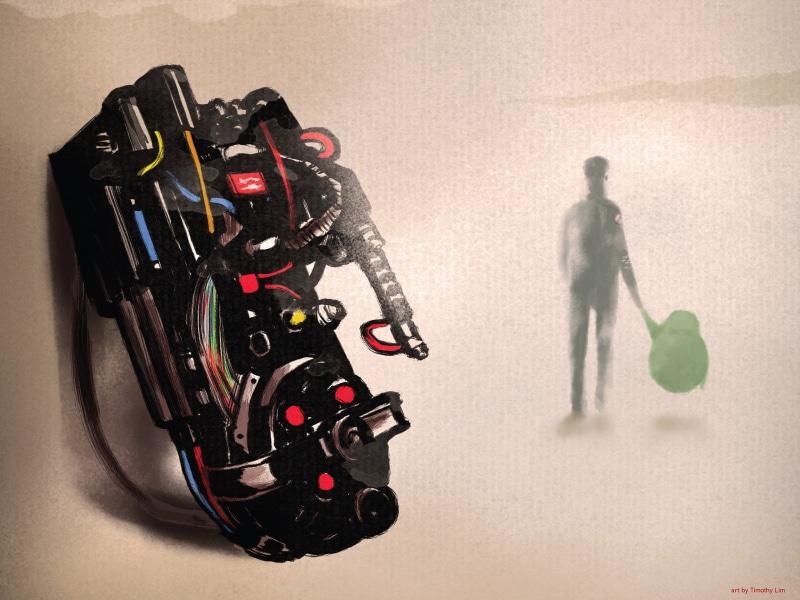 drawing, 2K, red, movies, black, ghost, bag, ghostbusters, hd