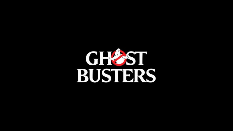 1080P, copy space, ghostbusters, black background, indoors, close-up, sign, single object, western script, capital letter, patriotism, cut out, night