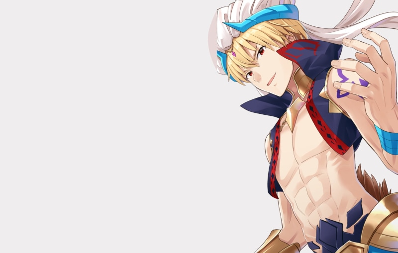 Fate Series, Fate/Grand Order, Boy, Blonde, Anime, Gilgamesh (Fate Series), Red Eyes, 1080P, Smile