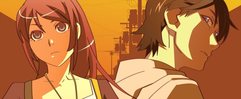 technology, communication, cable, cartoon, side view, sailboat, yellow, people, Araragi Koyomi, retro styled, anime girls, travel, Monogatari Series, nature