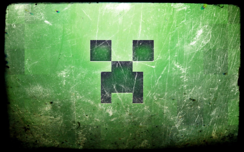 minecraft, creeper, 1080P, games, battered