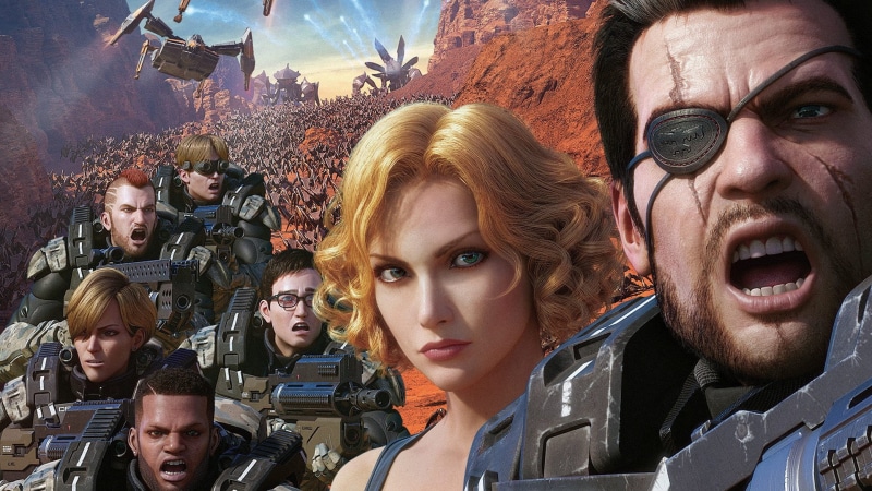 Girls, Guys, Monsters, Blonde, Shuttles, 1080P, 3D, Starship Troopers: Invasion, Army, People, Armor, Weapons