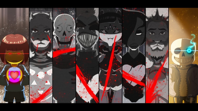 red, Mettaton (Undertale), no people, auto post production filter, characters, collage, large group of objects, Chara (Undertale), transfer print, safety