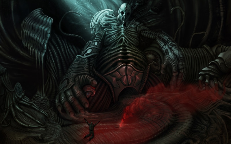 2K, abstract, sci fi, drawing, monster, alien, movies, dark, creature, cyborg, prometheus