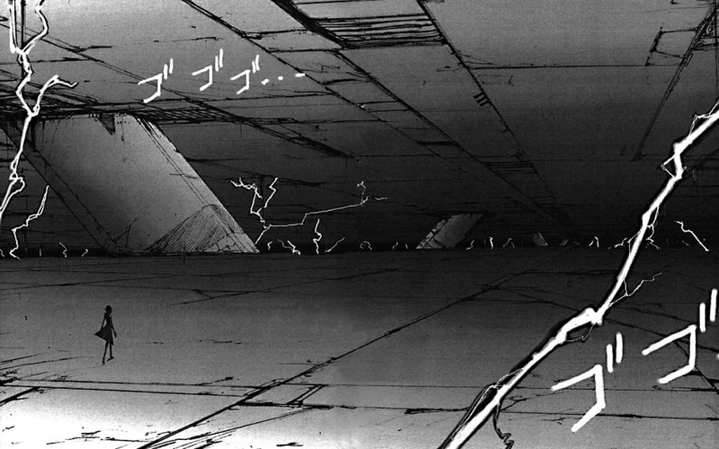 high angle view, sunlight, cable, 720P, shadow, architecture, abandoned, no people, lifestyles, Tsutomu Nihei, built structure, nature, communication