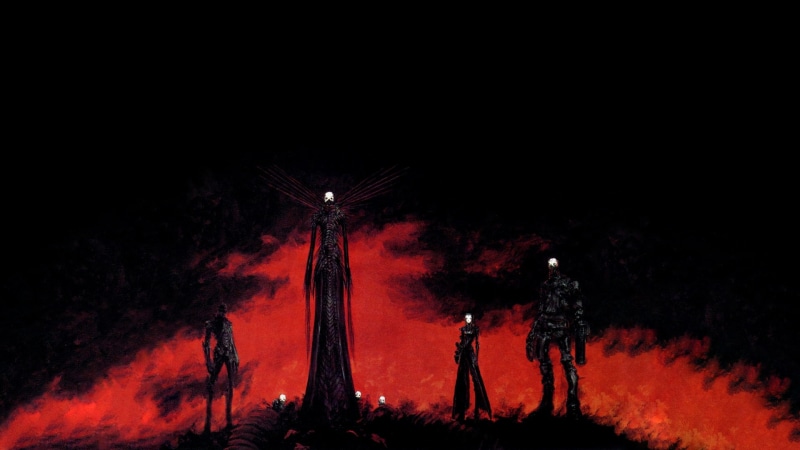 dark, anime, Pcell, red, Tsutomu Nihei, Blame!, simple background, manga, 1080P