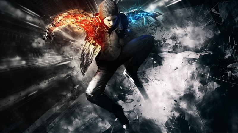 Infamous: Second Son, occupation, young adult, inFamous, digital composite, full length, women, video games, obscured face, men, alex, real people, lifestyles