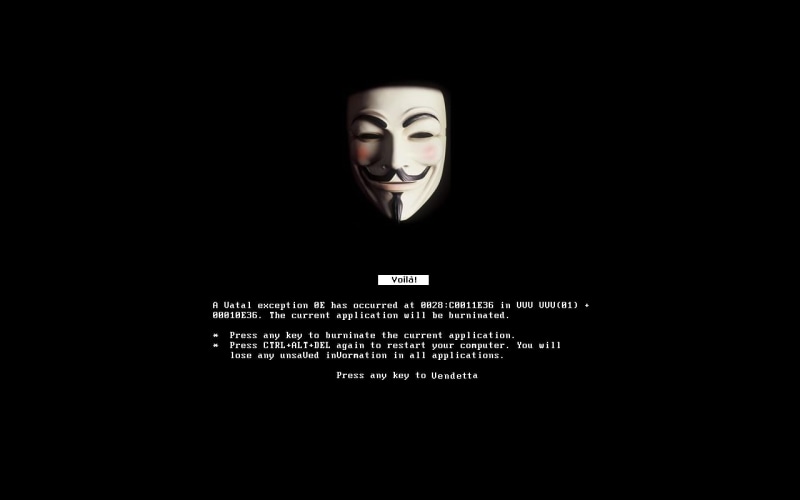 hd, Microsoft Windows, art, windows, technology, microsoft, v, 720P, blue, V For Vendetta, x, vendetta, death, screen