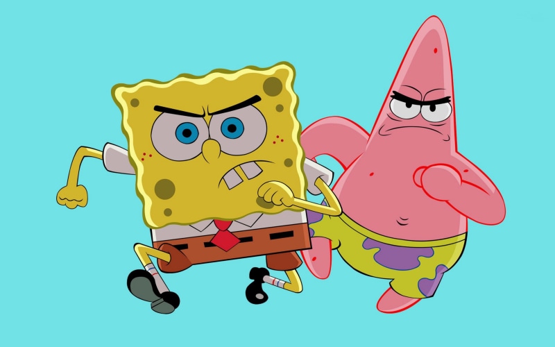child, water, sport, cute, toy, bird, cartoon, archival, small, people, offspring, domestic animals, childhood, mammal, vertebrate, nature, fun, 4K, spongebob
