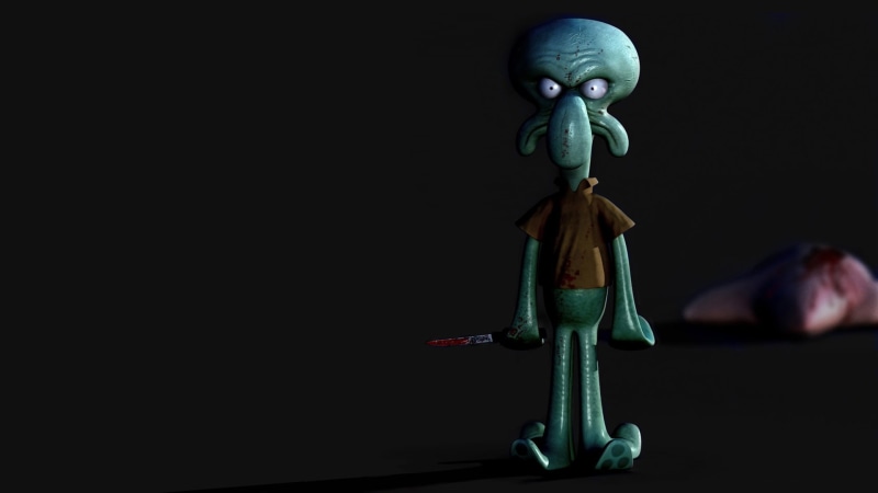 human representation, statue, SpongeBob SquarePants, still life, religion, sculpture, no people, indoors, studio shot, art and craft, figurine, creativity