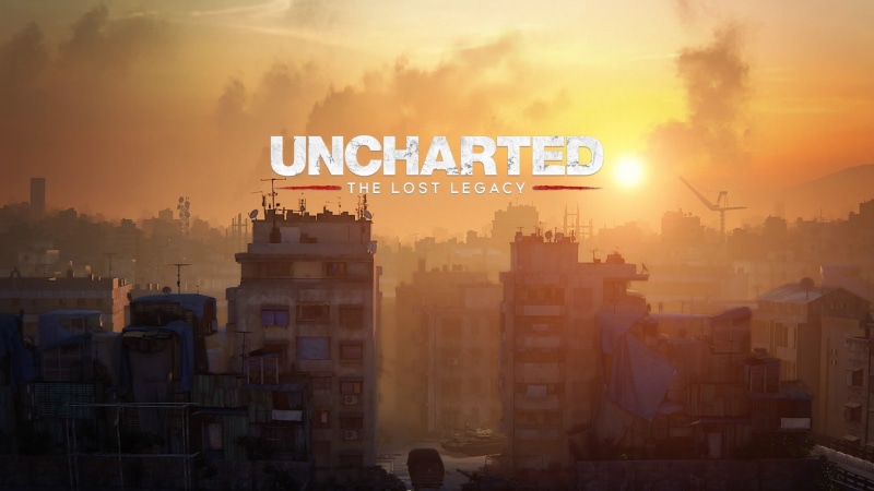 message, lens flare, sunset, city, digital composite, sun, sunlight, western script, architecture, sign, sky, uncharted , orange color, Uncharted : The Lost Legacy