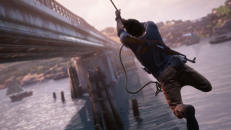 winter, nature, 1080P, extreme sports, young adult, transportation, full length, Uncharted 4: A Thiefs End, motion, cold temperature, Nathan Drake, one person