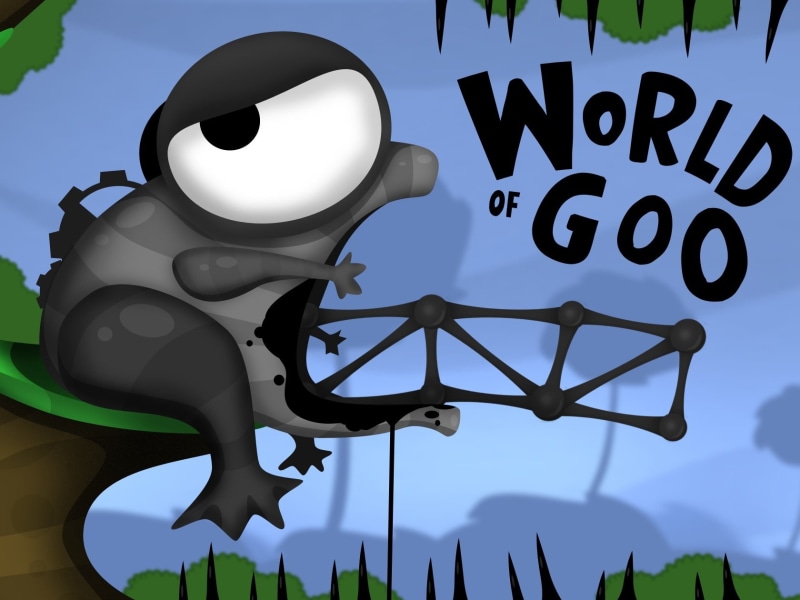 communication, outdoors, 720P, representation, World of goo, low angle view, craft, design, nature, Frog, Eye, Goo, day, western script, blue, creativity