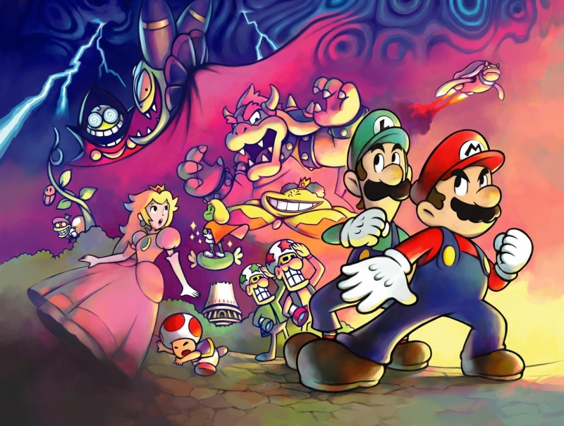 1080P, Toad (Mario), Mario and Luigi: Superstar Saga, Mario, Luigi, Princess Peach, Bowser