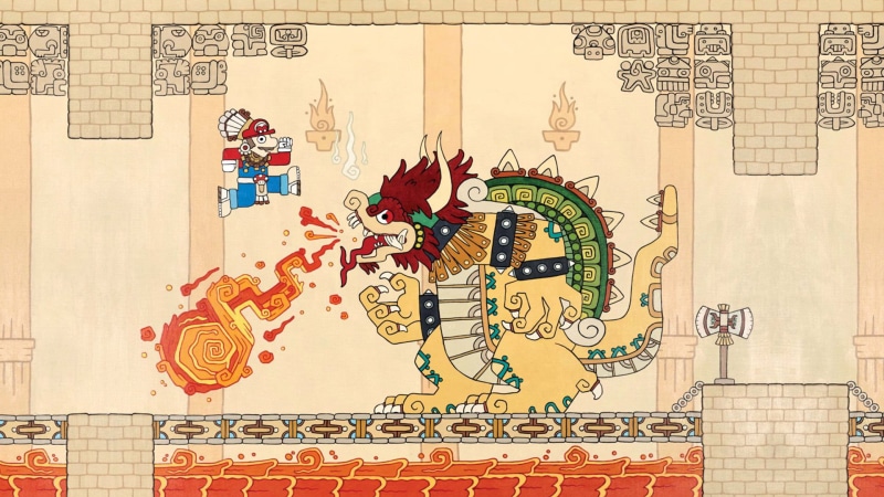 retro games, digital art, Super Mario, mayan, bowser, artwork, 1080P, Mario (Character, vintage