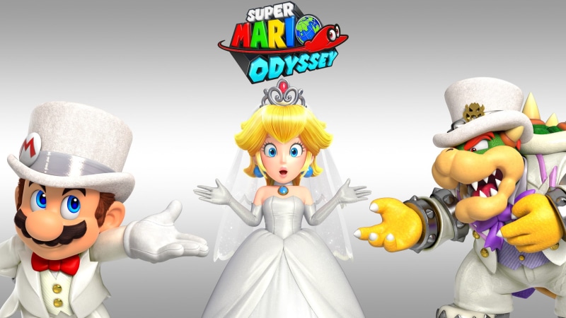adult, Mario, males, Bowser, Princess Peach, clothing, people, celebration, front view, creativity, Super Mario, indoors, Super Mario Odyssey, portrait