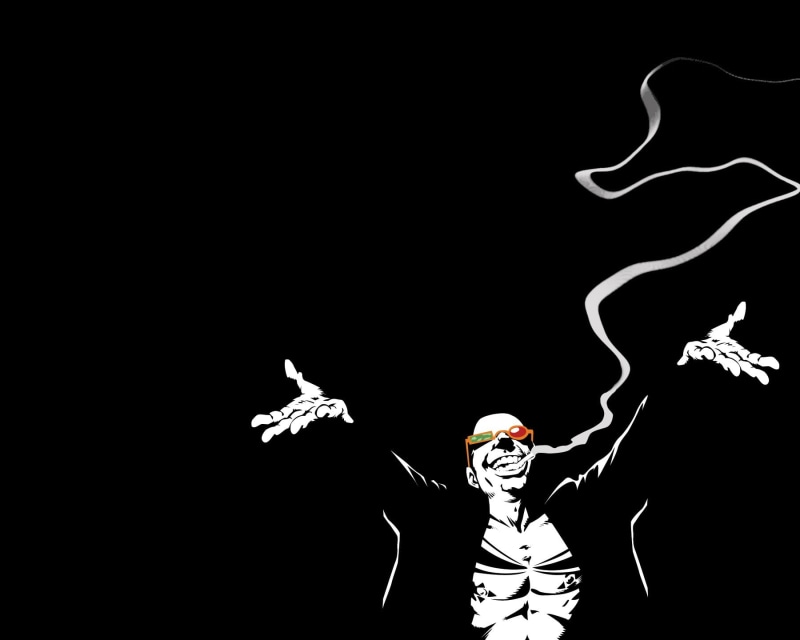 studio shot, standing, front view, one person, black background, skull, Transmetropolitan, selective coloring, copy space, 720P, creativity, black, young adult