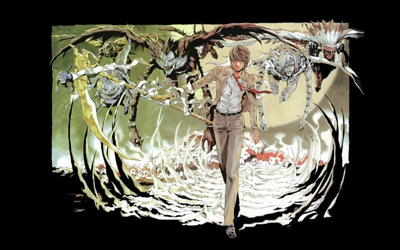 Death Note, Yagami Light, clothing, pattern, human representation, day, studio shot, character, plant, white color, floral pattern, no people, art and craft