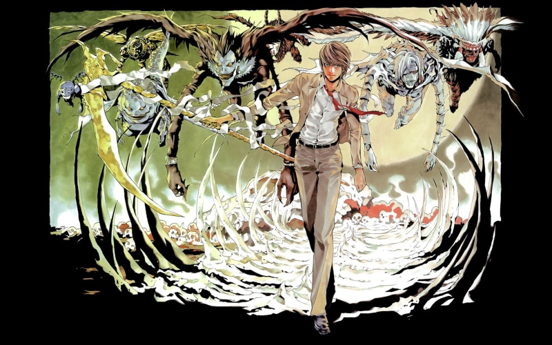 death, hd, 720P, x, kira, note, shinigami, art, anime, Ryuk, death note