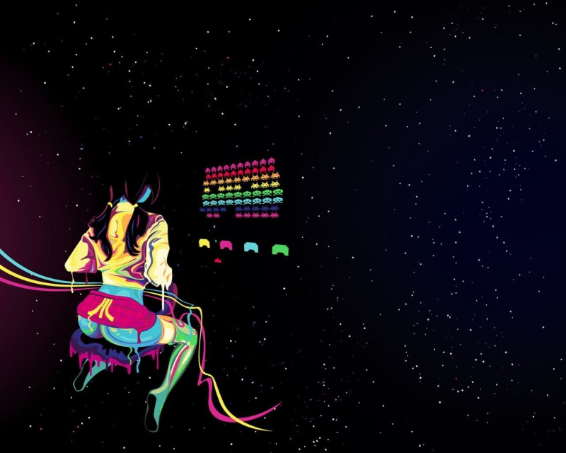 art and craft, celebration, illuminated, glowing, nature, woman, Space Invaders, motion, no people, sky, Atari, lighting equipment, copy space