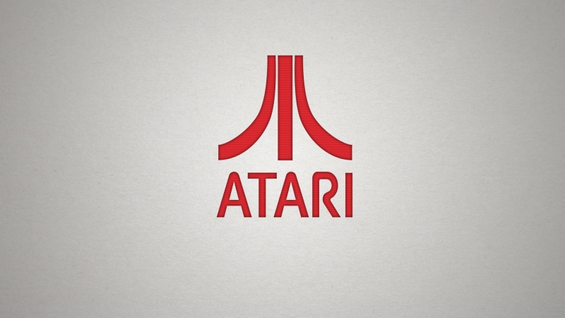 simple background, white color, warning sign, text, Atari, sign, brands, still life, western script, communication, 1080P, computer, gray, logo, no people