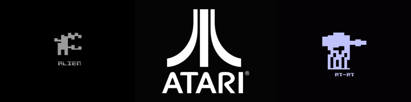 retro games, black background, communication, text, capital letter, black color, Atari, indoors, healthcare and medicine, no people, close-up, minimalism