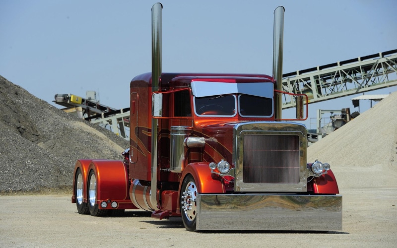 trailer, orange, semi, tractor, 1920x1200, peterbilt, cars, truck, 1080P