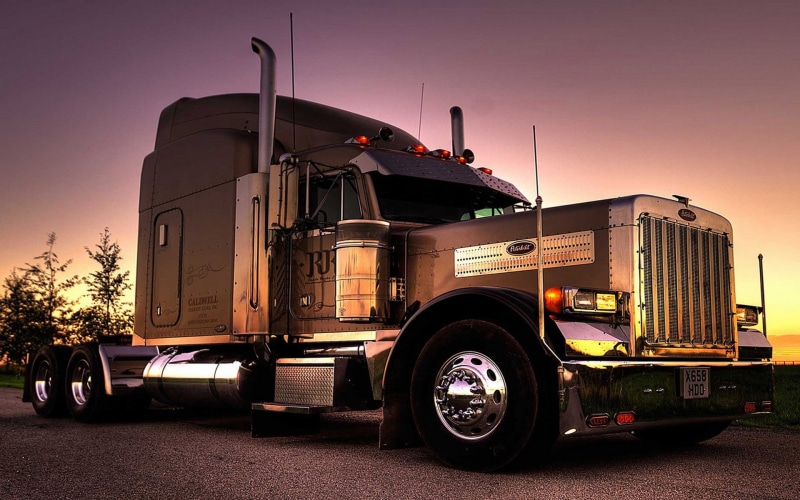 no people, peterbilt, city, business, nature, truck, trucking, motor vehicle, semi-truck, commercial land vehicle, wheel, reliability, stationary, industry