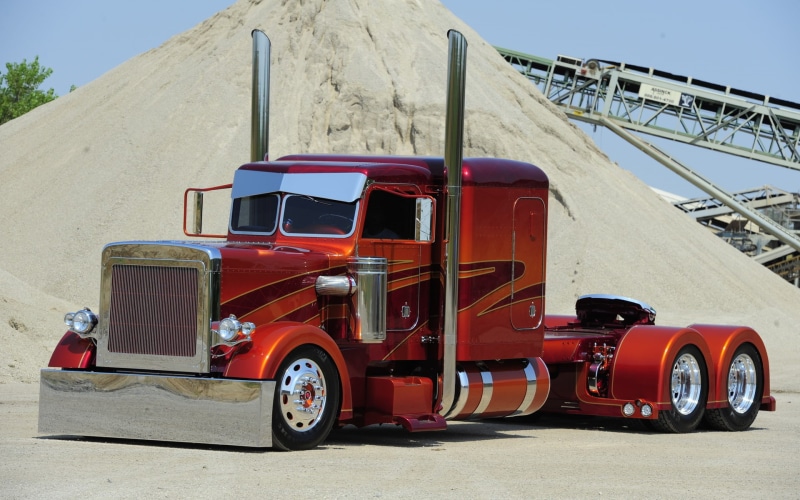 trucks, grill, color, wheels, candy, custom, 1080P, vehicles, semi, chrome, peterbilt, tuning
