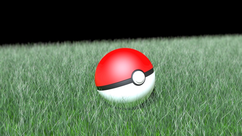 digital art, grass, 1080P, Poké Balls