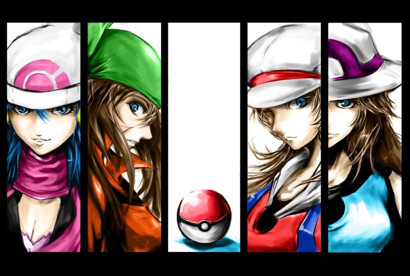 representation, people, 720P, Sapphire (character), headshot, close-up, Poké Balls, human face, pink color, choice, auto post production filter, anime