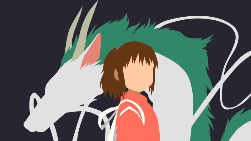 Minimalist, Spirited Away, Chihiro (Spirited Away), 1080P, Movie, Haku (Spirited Away)