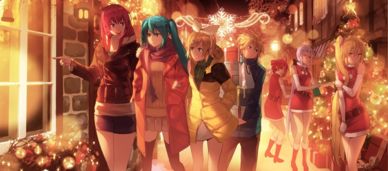 women, glass - material, Yowane Haku, celebration, lighting equipment, human representation, night, people, representation, decoration, Hatsune Miku, light