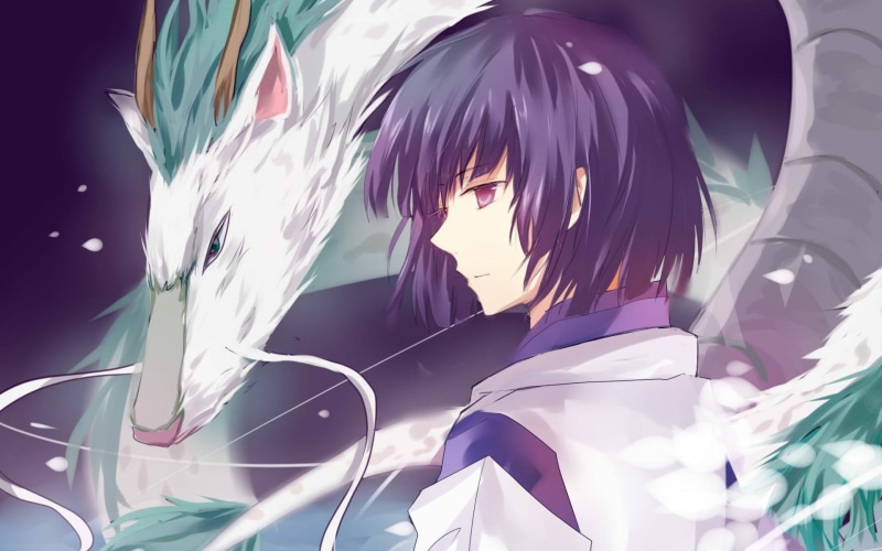 boy, white dragon, spirited away, mustache, profile, 1080P, haku, magic water