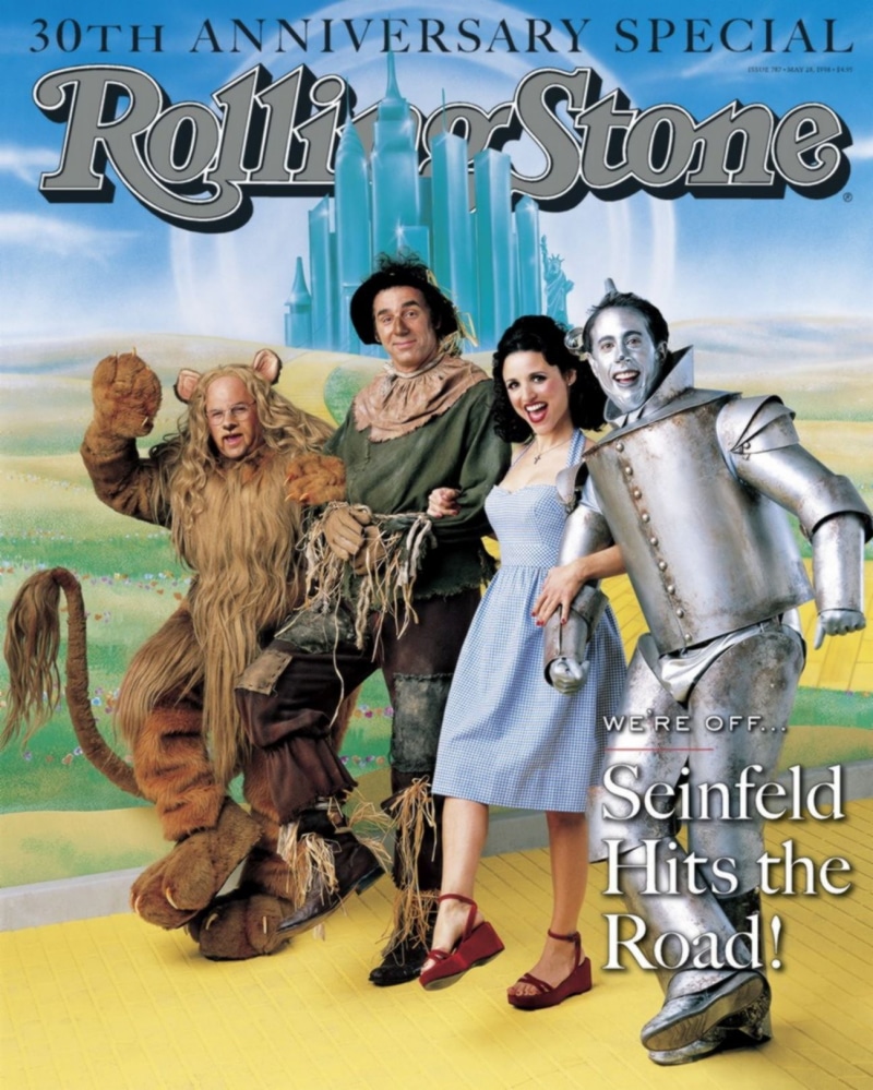 Statue of Liberty, Seinfeld, Scarecrow (character), gloves, open mouth, magazine cover, The Wizard of Oz, 720P, glasses, Julia-Louis Dreyfus, red lipstick