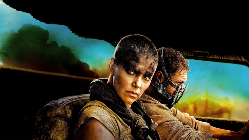 Mad Max, movies, brunette, Charlize Theron, 4K, Tom Hardy, mask, green eyes, Mad Max: Fury Road
