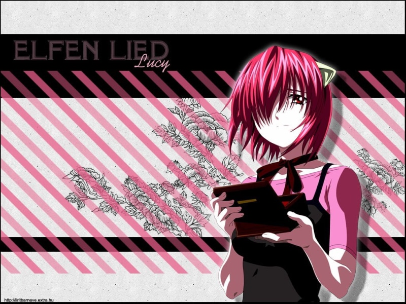 three quarter length, sunlight, day, leisure activity, sitting, Elfen Lied, redhead, text, anime girls, communication, real people, pattern, Nyu, 480P