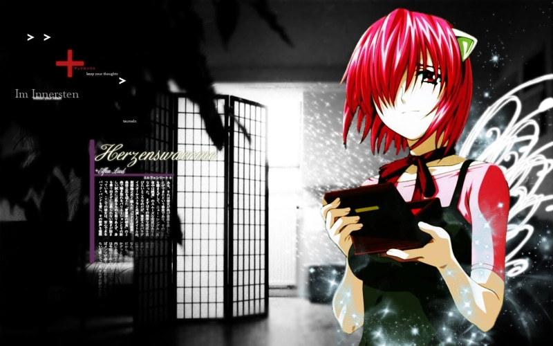 720P, art and craft, creativity, Nyu, focus on foreground, unrecognizable person, leisure activity, Elfen Lied, real people, indoors, home interior, red
