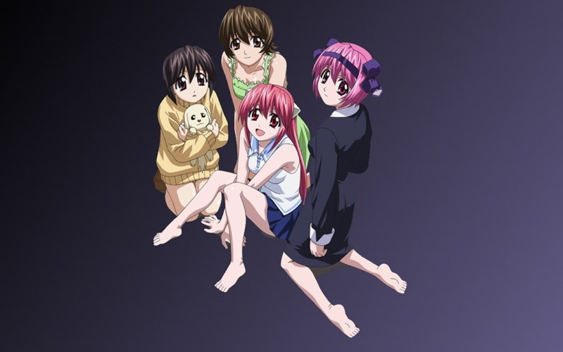 innocence, people, Nyu, girls, men, representation, looking at camera, Yuka (Elfen Lied), portrait, women, full length, Elfen Lied, indoors, cut out, costume