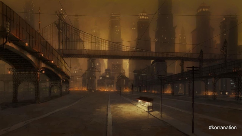 night, connection, Korra, direction, 1080P, cable, nature, road, street, bridge, Republic City, the way forward, building exterior, city, The Legend of Korra