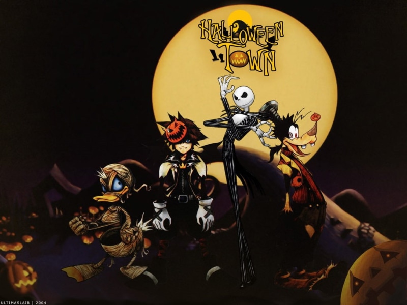 duck, donald, skellington, hd, x, Kingdom Hearts, goofy, ducks, animals, christmas, jack, nightmare, 480P, hearts, wallpap, kingdom, art