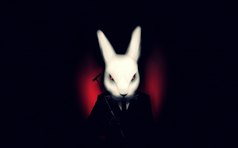 background, rabbit, white, misfits, vampire, black, suit, 1080P, art, dark