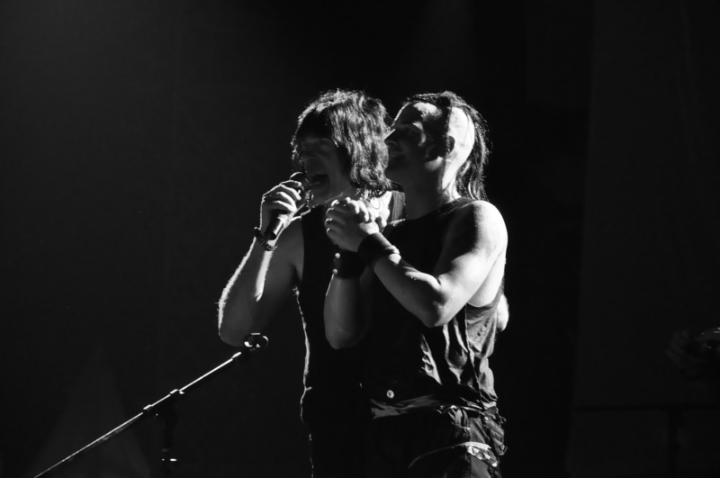 women, two people, young women, waist up, ramones, concert, adult, microphone, real people, misfits, markyramone, heyho, standing, performance, people