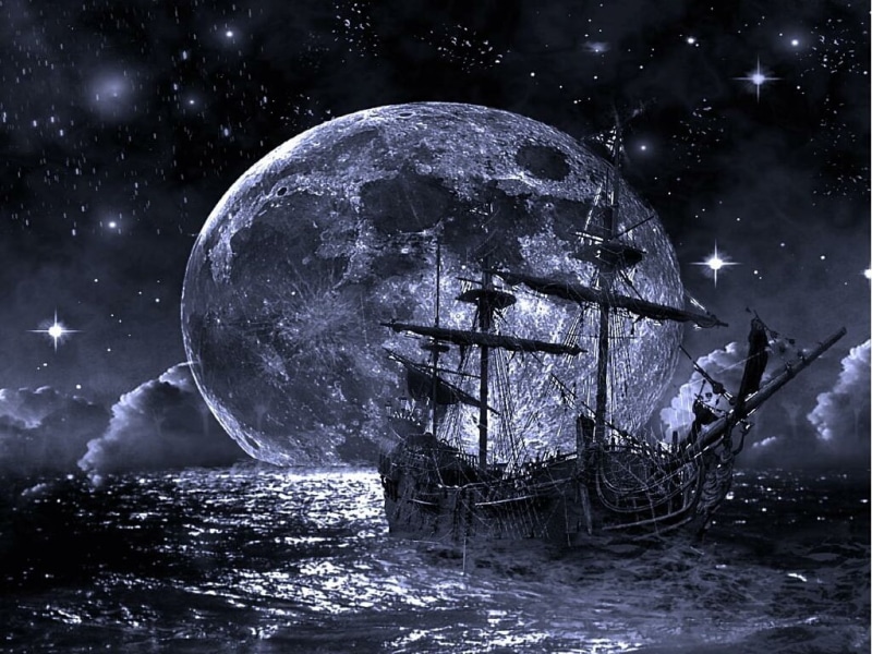ship, art, abstract, ghost, 480P, hd, fantasy