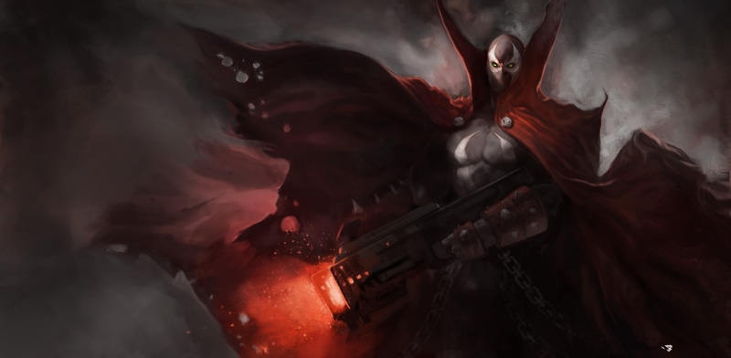 burning, dark, 2K, art and craft, celebration, red, weapon, aggression, military, smoke - physical structure, fighting, indoors, Spawn, conflict, nature