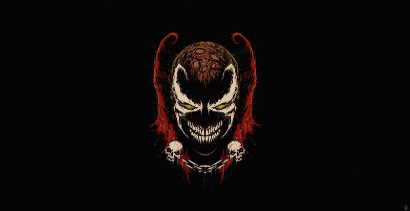 simple background, artwork, Spawn, demon, 5K