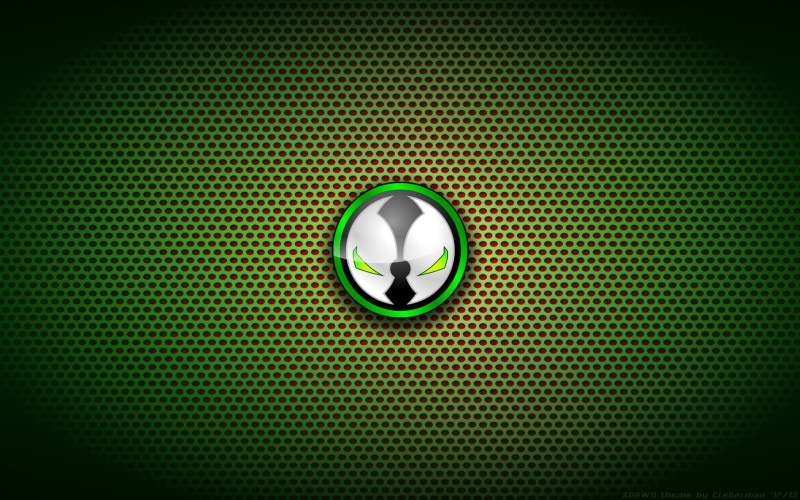1080P, hd, black, green, logo, spawn, silver, cartoon/comic