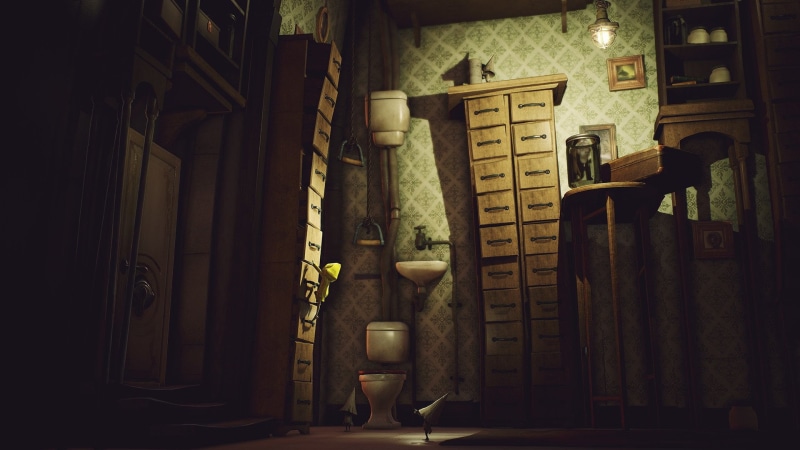 architecture, furniture, Little Nightmares, entrance, chair, door, built structure, no people, window, shelf, Six (Little Nightmares), wood - material