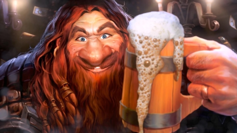Red Hair, Hearthstone: Heroes of Warcraft, Face, Dwarf, Smile, Warcraft, 1080P, Beer, Blue Eyes