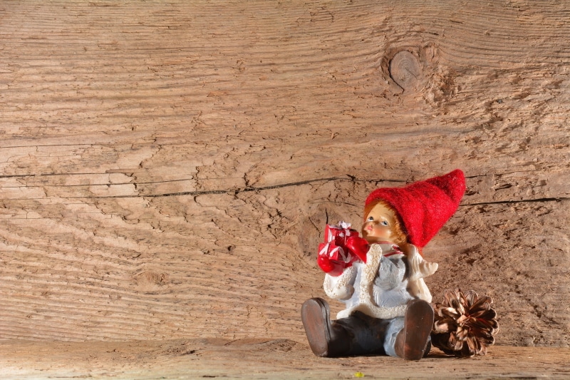 full length, Males, Imp, innocence, hat, happiness, emotion, childhood, Gnome, Wood, red, children only, holiday, people, smiling, decoration, celebration